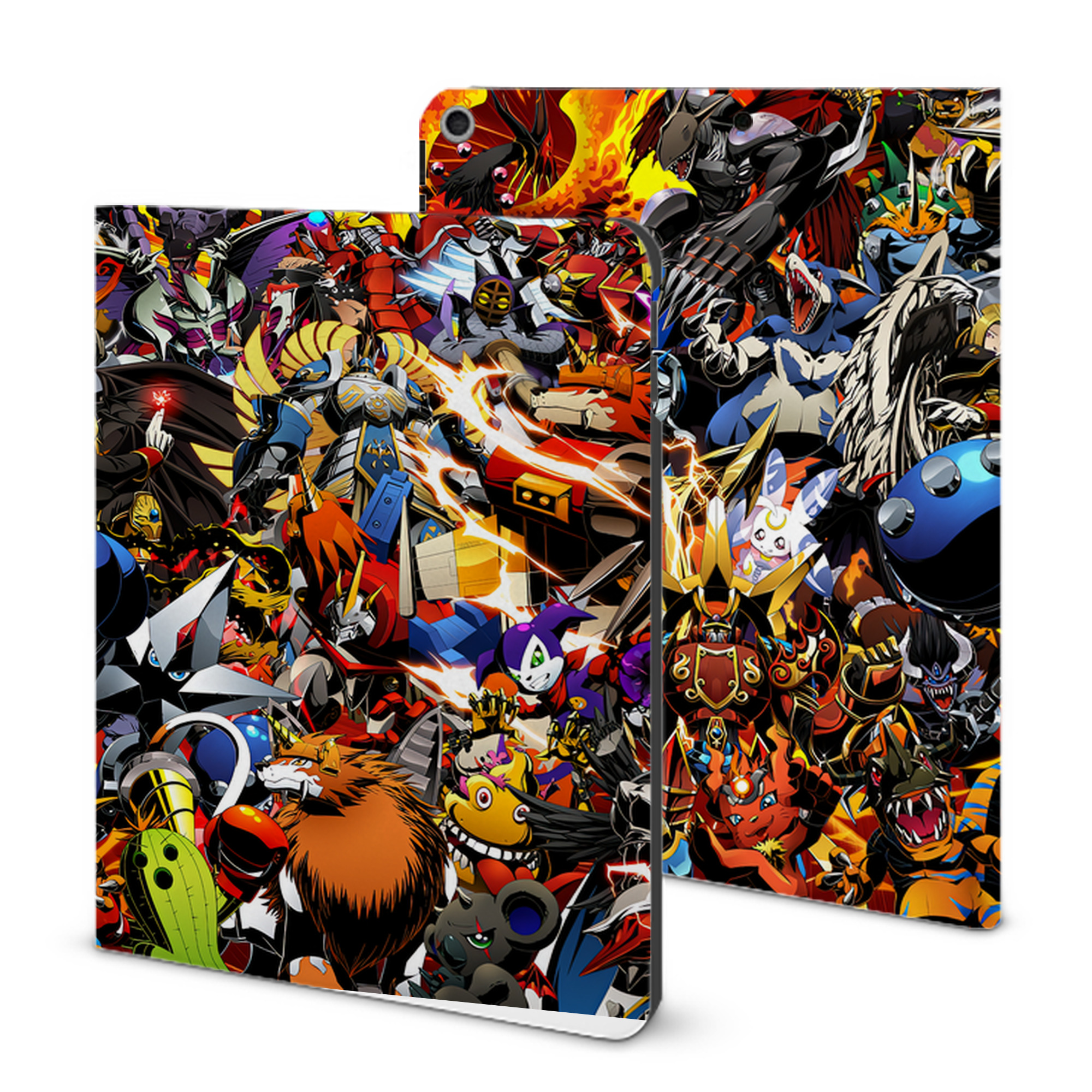 （画像用） Digimon デジタルモンスター/デジモン IPad ケース ブック型 PUレザー TPU 耐衝撃 軽量 薄型 ペン収納なし 全面保護 IPad 各モデル対応